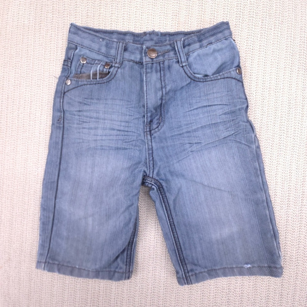 Chams Shorts Boys 4T Blue Gray Denim Baggy Skater Hip Hop Embroidered Pockets‎